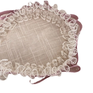 Pince à cheveux avec nœud style ballerine pour fille, dentelle crème et ruban rose