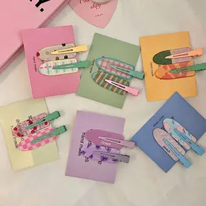 Barrettes à Cheveux en Acrylique Motif Fruit et Animal Résine Nacrée Forme de Cuillère et Fourchette Accessoires de Coiffure Faits à la Main pour Femmes Filles