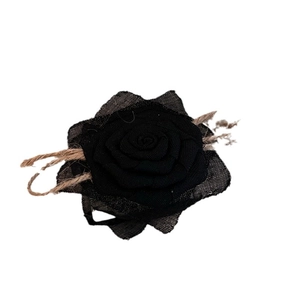 Handmade dried rose hair claw clip in pink fabric with vintage shark clip design