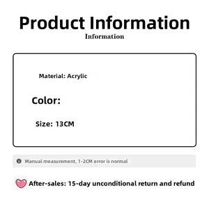 Detail specifications for the 13cm acrylic bow hair claw clip showing size information