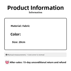 Detailed size chart showing 20cm fabric checkered hair scrunchie product specifications