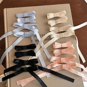 Lot de Barrettes à Nœud Douces Coréennes pour Femmes Pinces Latérales en Tissu avec Ruban Faites à la Main Accessoires Cheveux