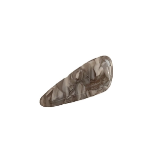 French style handmade marble grey acetate teardrop hair clip for women with glossy finish