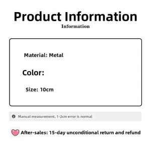 Détails des dimensions de 10 cm et spécifications du matériau pour cette pince à cheveux