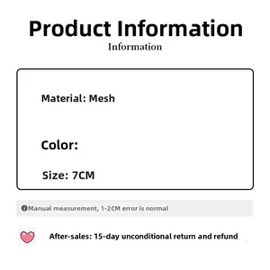 Détails du chouchou en maille montrant la taille de 7 cm et la texture du matériau
