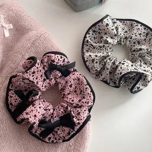 Süße Tintenspritzer Schleife Haargummi Balletcore Design Stoff Haarbänder Eleganter Pferdeschwanz Halter Damen Haarschmuck