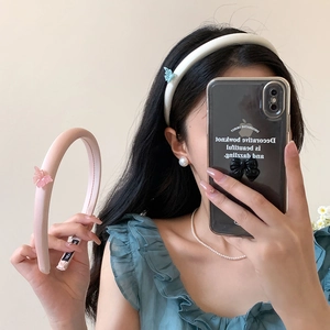 Haarreif im chinesischen Stil mit rosa und weißen 3D-Schmetterlingen für Damen