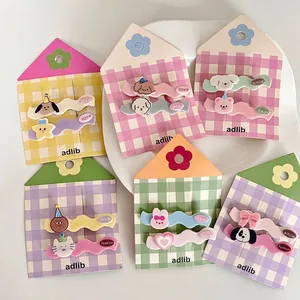 Cute Cartoon Animal Wave Shape Hair Clips For Women Kids Macaron Color Acrylic Dog Bear Rabbit Star Heart Hair Pins Jewelry