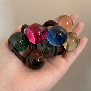 Elastici per capelli ad alta elasticità con perline colorate traslucide per donne