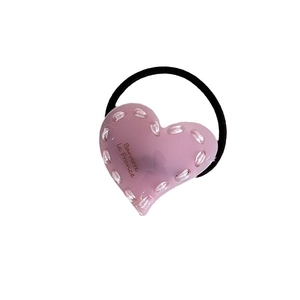 Coletero corazón rosa con detalle de cinta blanca y texto Barrette La France