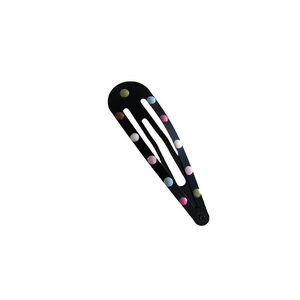 Star-shaped silver metal hair clip with colorful macaron polka dots for girls