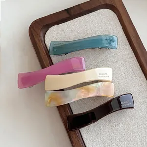 Barrette à Cheveux Minimaliste en Acétate Forme de Vague Style Français Fait à la Main Pince à Ressort Accessoires Cheveux