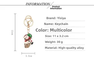 Detail view of Santa Claus chimney keychain with dimensions 11x3.2cm and metal clasp