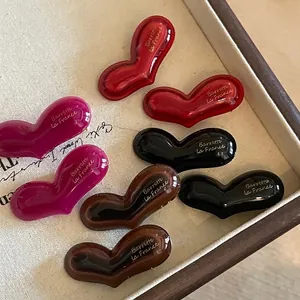French Style Acetate Heart Hair Clip For Women Elegant Golden Label Lettering Barrette La France Small Fringe Clip Hairpin Headwear Accessory