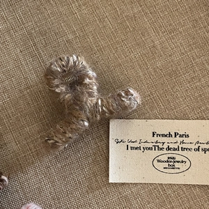 Pince à cheveux en peluche marron mohair pour coiffures d'automne et d'hiver