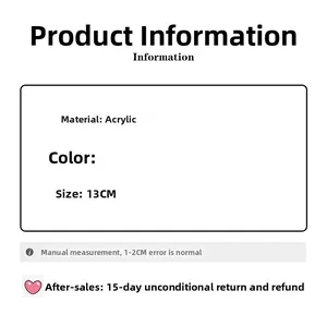 Détails du matériau acrylique de qualité et spécification de taille 13 cm pour la pince
