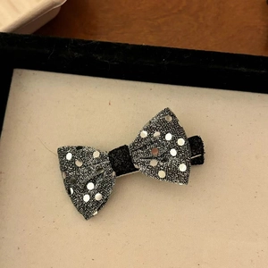 Glitzernde schwarze Haarschleife mit silbernen Pailletten für Damen und Mädchen Party