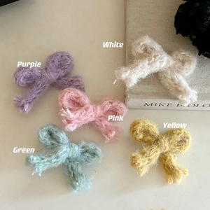 Pince à Cheveux Nœud en Laine Fait Main Style Doux Buttercream Puff Accessoire Cheveux Tricoté Élégant pour Femme Quotidien