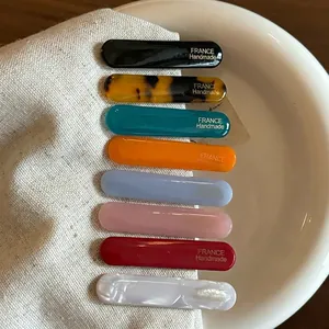 Elegant solid color acetate hair clips in eight assorted colors for women hair styling