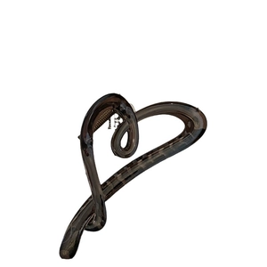 Elegant heart-shaped acrylic hair claw clip in smoky grey finish for women