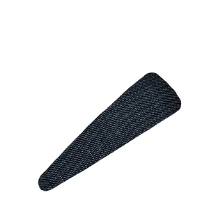 Minimalist denim texture black duckbill hair clip with embossed fabric finish for women