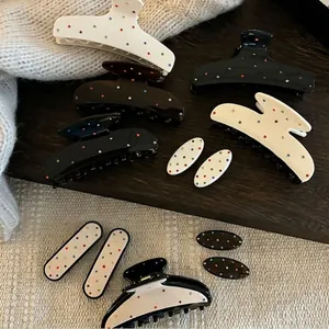 Acetat Haarklammer Bunter Strass Haarklammer Herz Rund Quadrat Geometrisch Haargummi Scrunchie Für Damen Mode Haarschmuck