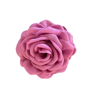 Handmade pink fabric 3D rose flower hair claw clip hair accessories for women