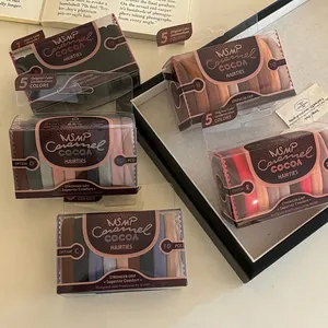 Set of 10 high-elasticity knit hair ties in mocha tones with textured fabric finish