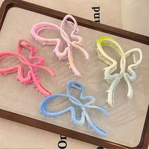 Pinces à cheveux papillon mignonnes en dégradés rose, bleu et jaune pour filles