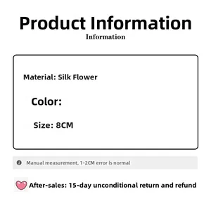 Détail de la pince à cheveux orchidée en soie de 8CM montrant dimensions et matériaux