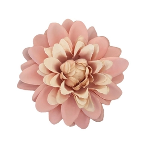 Grande fermaglio per capelli a fiore di dalia rosa e crema per lo styling vacanze