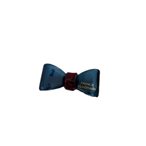 Eleganter transparenter marineblauer Acetat-Bogen Haarclip mit rotem Zentrum