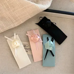 Pince à Cheveux Fait Main en Satin Rose avec Nœud Élégant Ruban en Tissu Pince Snap Épingle à Cheveux Polyvalente Accessoires Femme