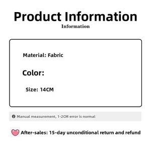 Spécification détaillée du tissu montrant la taille de 14cm pour le chouchou ballet