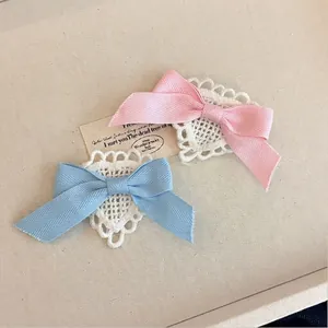 Dolce Fermaglio per Capelli con Fiocco e Cuore in Pizzo Lolita Nastro Becco di Corvo Fatto a Mano Accessori per Capelli Festa