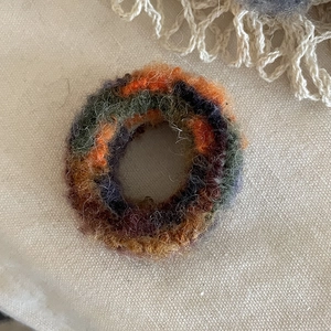 Colorful mohair blend seamless hair scrunchie with high elasticity for women's ponytails