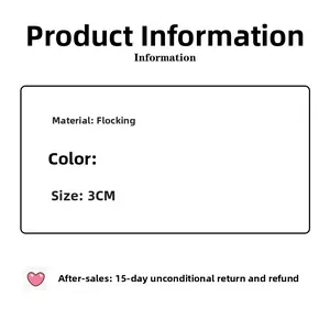 Detailed product specifications for the flocking headband featuring a 3cm width dimension