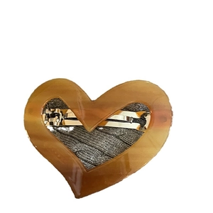 Maillard heart-shaped tortoiseshell hair clip with premium acetate amber texture