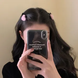 Sweet Heart Shape Faux Mink Fur Hair Clip Plush Fabric Duckbill Clip Forehead Bangs Clip For Women Fashion Hair Accessories
