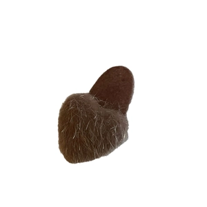 Deep brown faux fur heart-shaped hair clip with soft plush texture for women hair styling