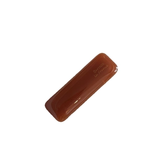 French style amber resin hair clip with gold Barrette La France text on white background