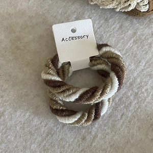 Thickened elastic braided hair ties set in brown and beige colors with high stretch