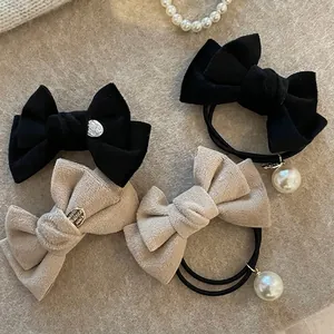 Eleganter Samt Schleife Haarclip Für Damen Koreanischer Stil Stoff Haarnadel Mit Metallschnalle Federclip Haarschmuck