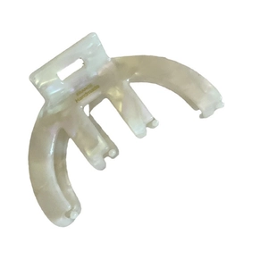 French handmade ivory pearl acetate claw clip with a classic curved shell design