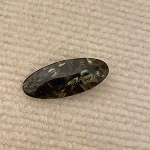Vintage acetate tortoiseshell hair clip with gold lettering for women accessories