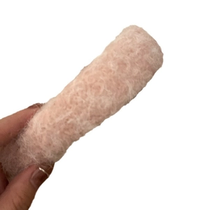 Pink plush headband for women with high top design for face washing hair styling