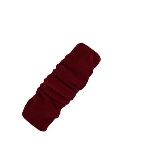 French vintage burgundy velvet pleated BB hair clip for women with cloud design