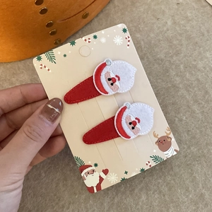 Lot de pinces à cheveux Père Noël de Noël sur carte festive accessoire pour femmes