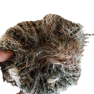 Lace knit scrunchie with fluffy faux fur texture and high elastic band for women hair
