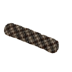 Vintage plaid tweed hair clip in brown and beige tones for autumn and winter styles